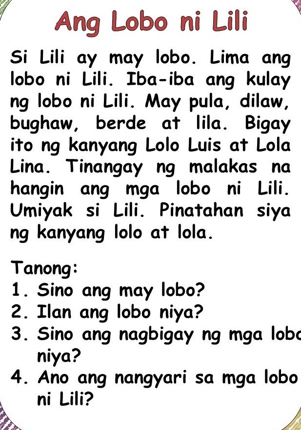tagalog reading for grade 1 6