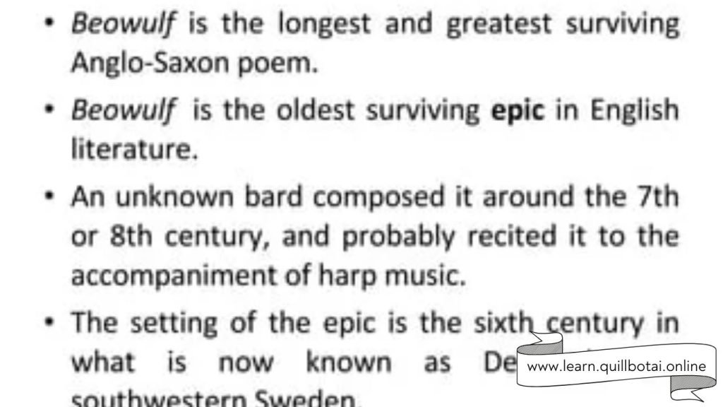 Having Read The Epic Beowulf Brainly Lessons & Meaning