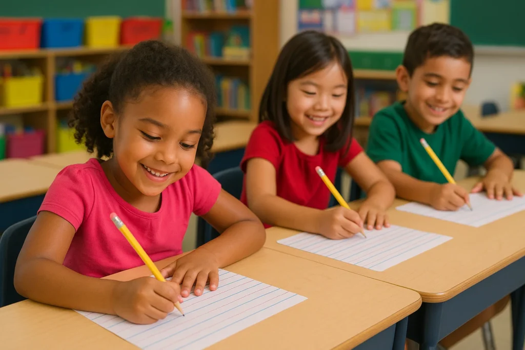 Blue Red Blue Lines for Writing Kinder Practice