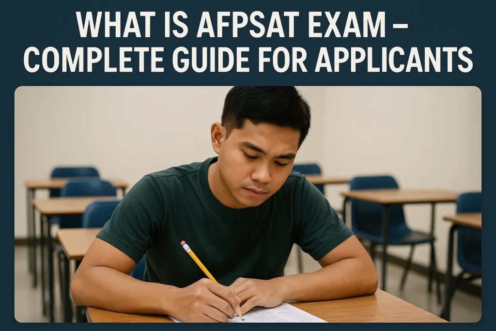 Filipino student taking the AFPSAT exam in preparation for joining the Armed Forces