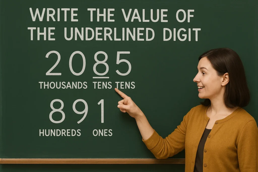 Write the Value of the Underlined Digit